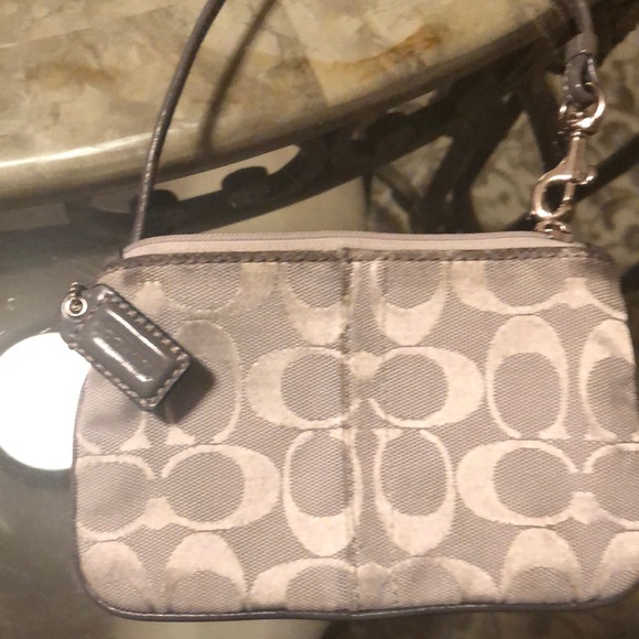 Coach Gray Signature Clutch Wristlet - Picture 2 of 2